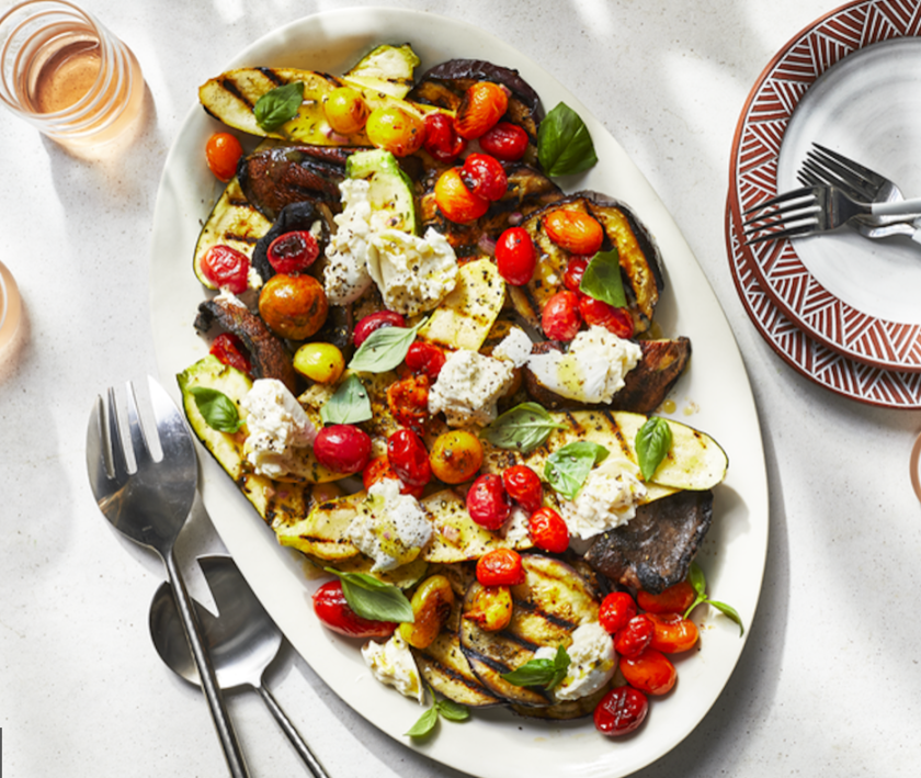 grilled veggies with burrata