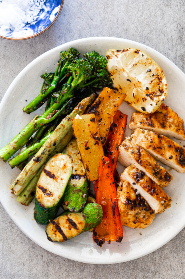 grilled chicken with veggies