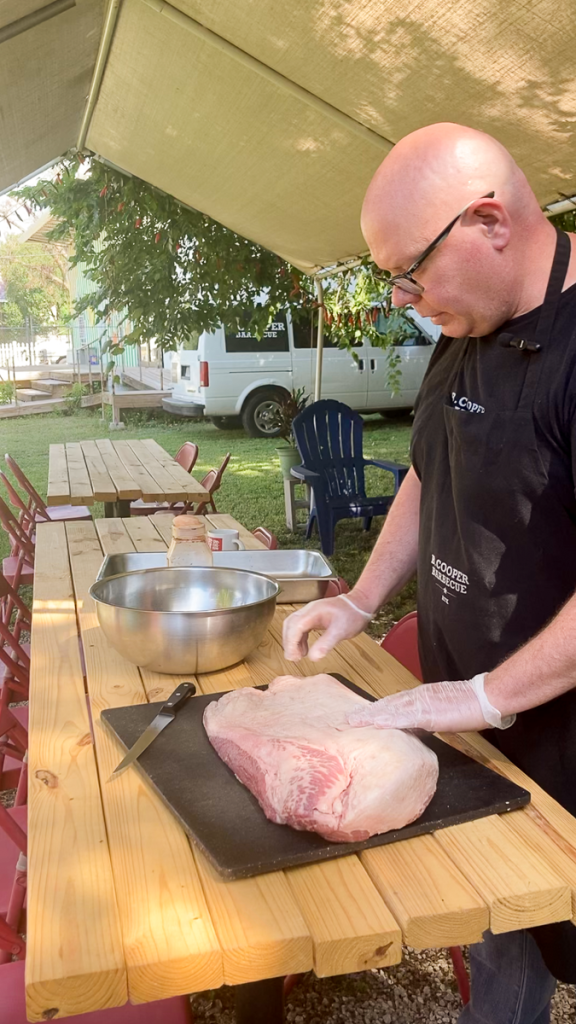 trimming brisket
