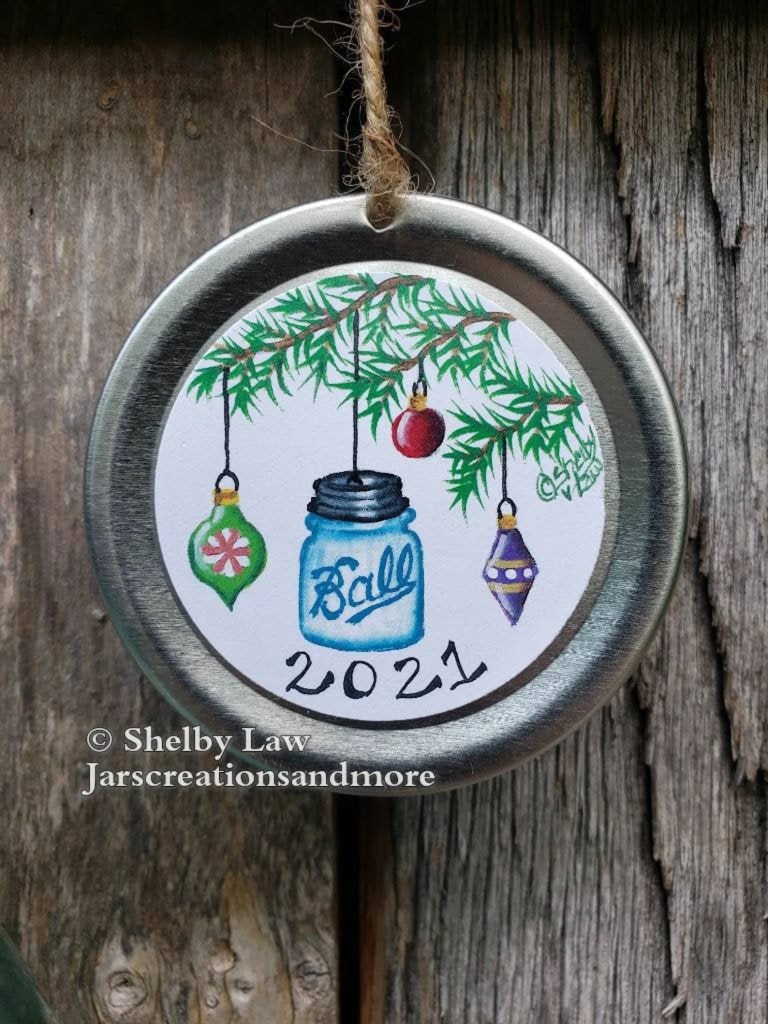 mason jar lid ornament