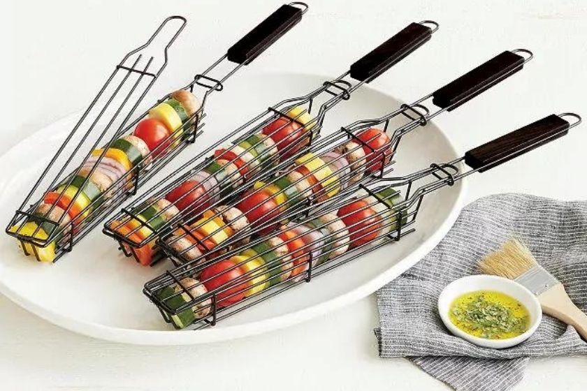 kabob grilling basket -- Best Grilling Accessories for Dads