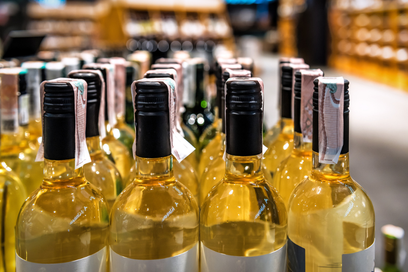 white wine bottles
