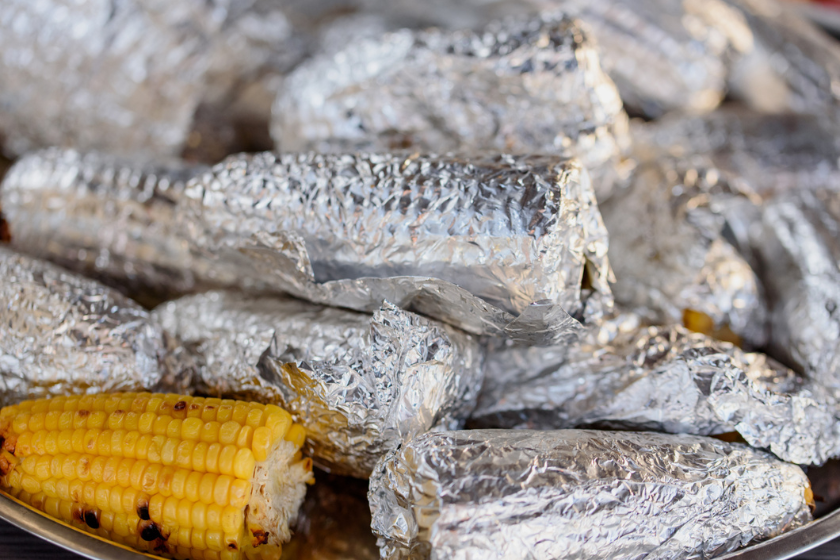 corn on the cob in foil