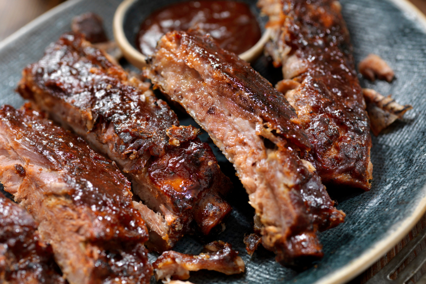 ribs in a rack