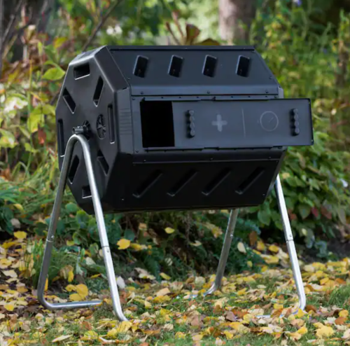  Tumbling Composter with Two Chambers for Efficient Batch Composting